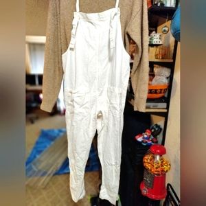 Etsy homemade white linen overalls